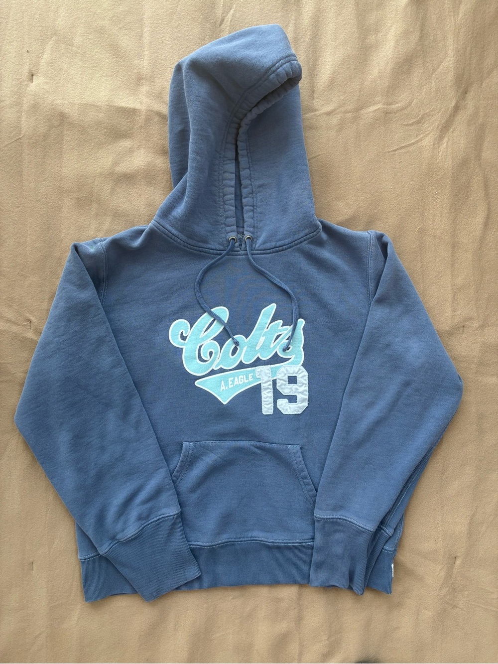 American Eagle Outfitters Heather Blue Sherpa-Lined Hoodie XL boys